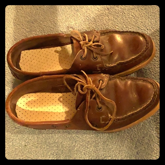 Sebago docksides boat shoes vintage lace up size 7.5 - Picture 10 of 13